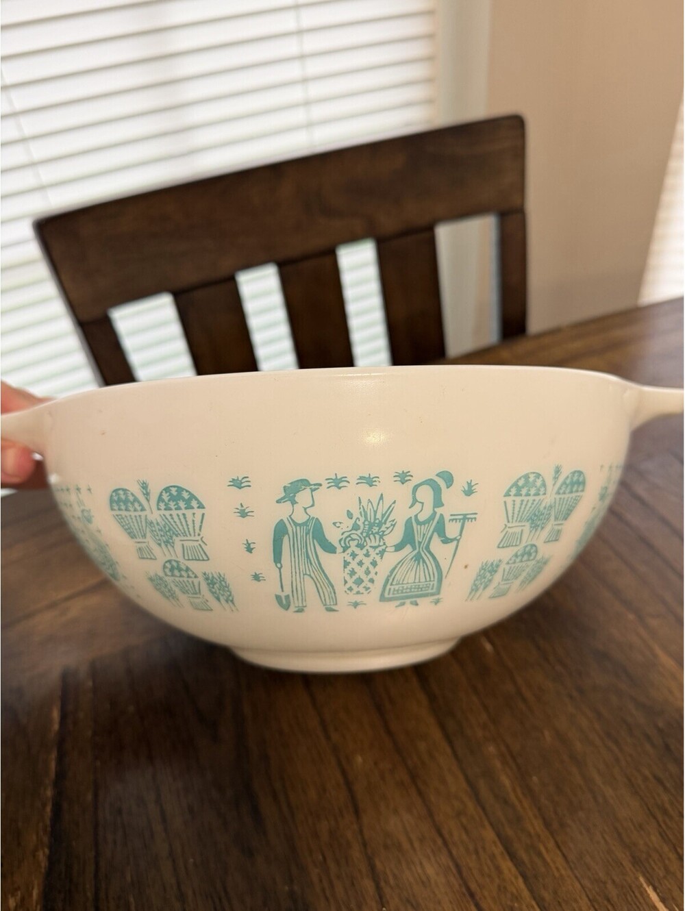 Two Pyrex Butterprint Turquoise Cinderella Mixing Bowl